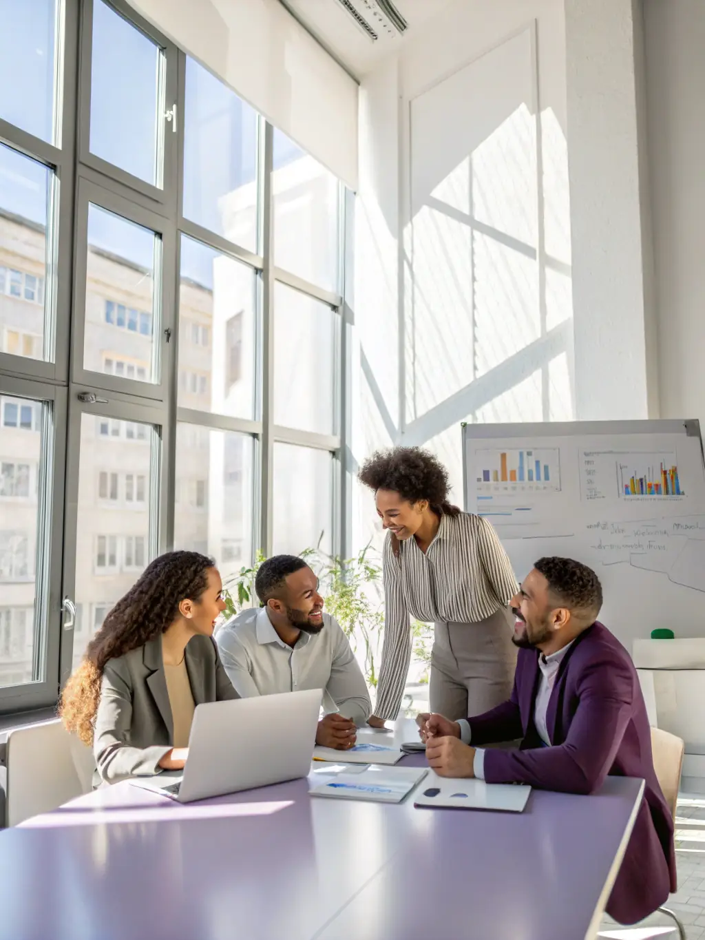 A professional image of a diverse team collaborating in a modern office, symbolizing Scrupulous Ltd's commitment to teamwork and innovation.